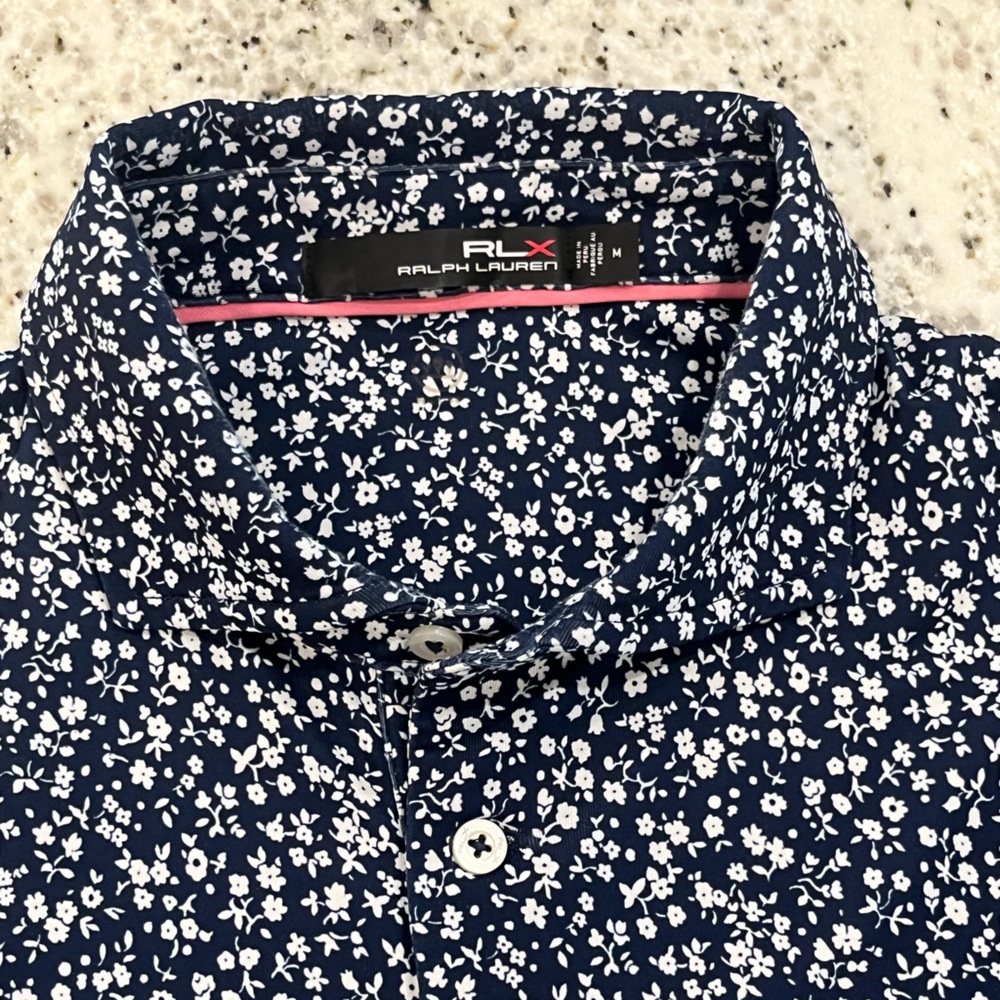 RLX Ralph Lauren Navy Floral Polo Shirt